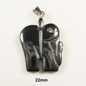 Hematite Elephant 20x22mm Pendant